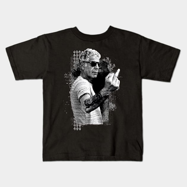 LEGENDARY CHEF ANTHONY BOURDAIN - 1956- 2018 Kids T-Shirt by CrazyRich Bimasakti1'no11